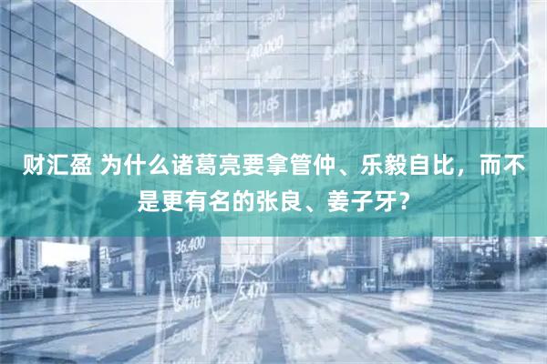 财汇盈 为什么诸葛亮要拿管仲、乐毅自比，而不是更有名的张良、姜子牙？